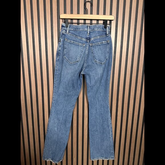 Abercrombie & Fitch Jeans 25 / 0 Short Blue 70s Vintage Flare Ultra High Rise - Picture 2 of 8